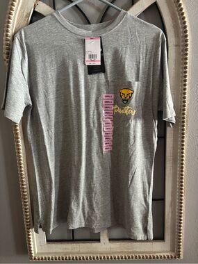 Gray Panther Logo Short-Sleeve Pocket Tee Pittsburg Panthers, Small, NWT